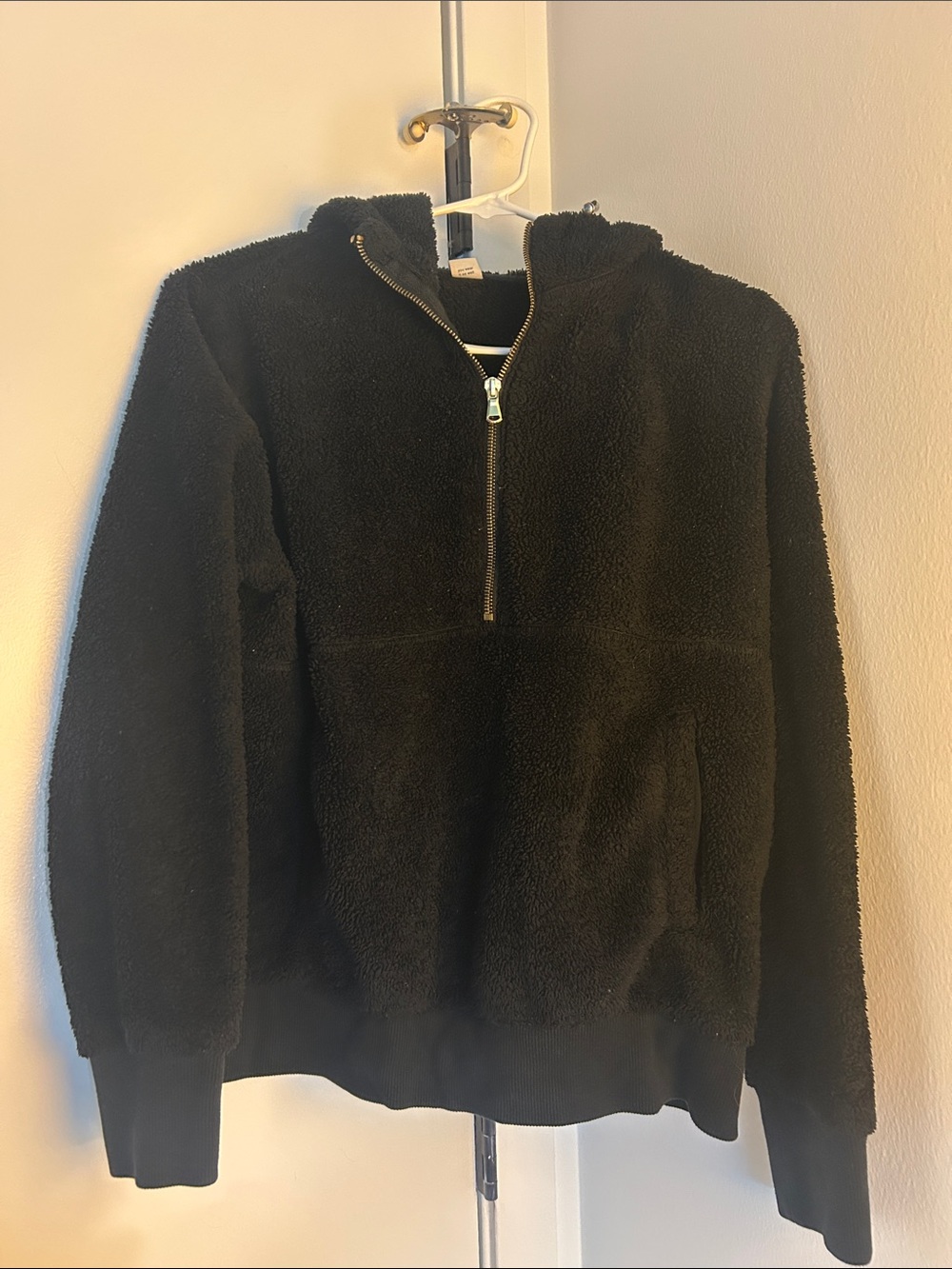 Old Navy Black Sherpa Half-Zip Hoodie Jacket